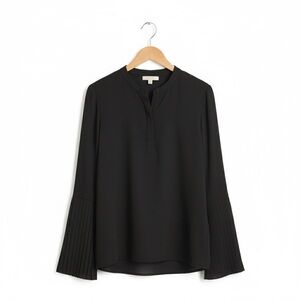 Lafayette 148 New York Shellie Silk Pleated-Cuff‎ Blouse